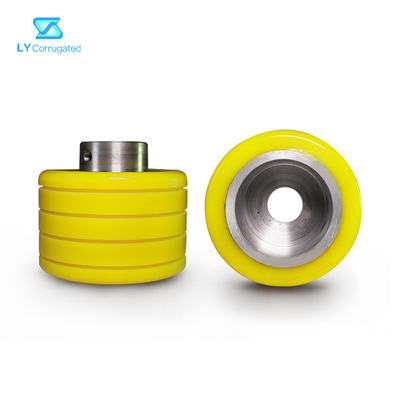 হলুদ ঢেউতোলা মেশিন খুচরা যন্ত্রাংশ Polyurethane চাকা ODM গ্রহণযোগ্য